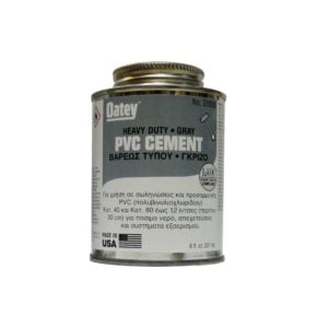 pvc cement γκρι με πινέλο αμερικής 250gr oatey