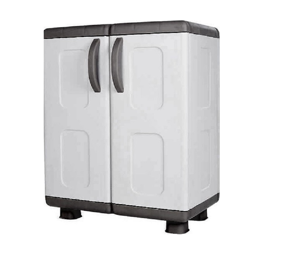 Homeplast Πλαστική δίφυλλη ντουλάπα Ήβη 73cm x 44cm x 96cm - Γκρί/Ανθρακί